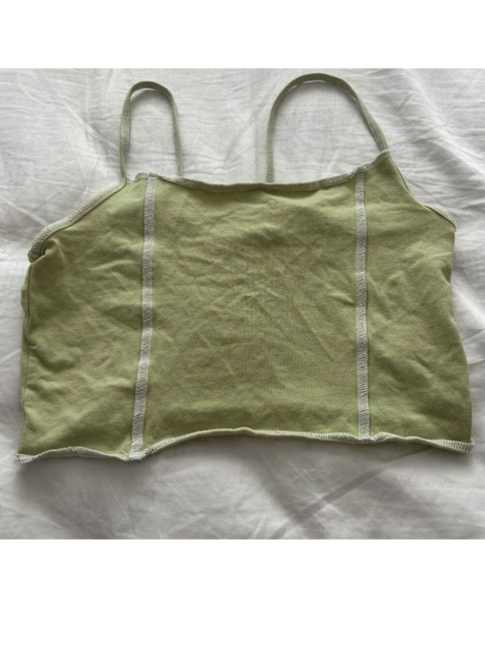 Pacsun pistachio green cropped tank top, size: S